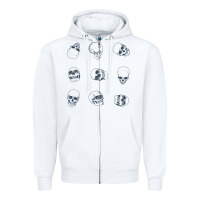 White Skulls Zipper Hoodie - maiPhamDesign