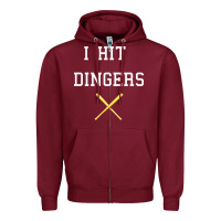 Burgundy i hit dingers baseball Zipper Hoodie - maiPhamDesign
