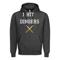 Charcoal Heather i hit dingers baseball Zipper Hoodie - maiPhamDesign