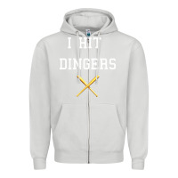 Dove Grey i hit dingers baseball Zipper Hoodie - maiPhamDesign