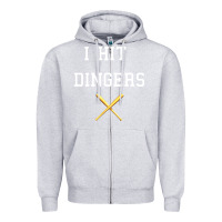 Heather Grey i hit dingers baseball Zipper Hoodie - maiPhamDesign