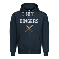 Navy i hit dingers baseball Zipper Hoodie - maiPhamDesign