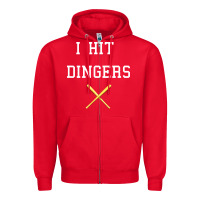 Red i hit dingers baseball Zipper Hoodie - maiPhamDesign