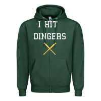 Sports Green i hit dingers baseball Zipper Hoodie - maiPhamDesign