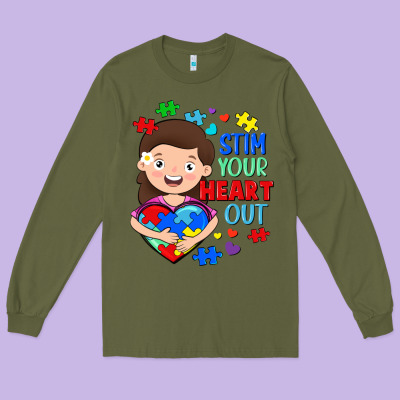 Stim Your Heart Out Long Sleeve Tee Designed By Fadigitalartstudio