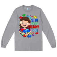 Heather Grey Stim your heart out Long Sleeve Tee - FaDigitalArtStudio