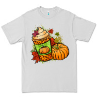 Dove Grey Fall pumpkin coffee Premium Tee - NancyCooperArtShop