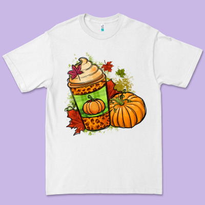 Fall Pumpkin Coffee Premium Tee Designed By Nancycooperartshop