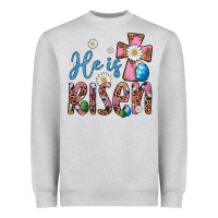 Heather Grey he is risen cross Heavyweight Sweatshirt - Artiststas
