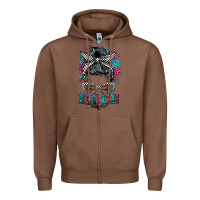 Chestnut race life  messy bun Zipper Hoodie - BarkalooDesign