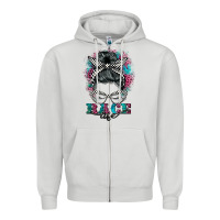 Dove Grey race life  messy bun Zipper Hoodie - BarkalooDesign