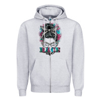 Heather Grey race life  messy bun Zipper Hoodie - BarkalooDesign