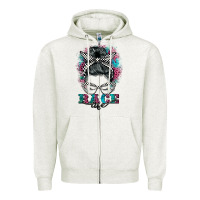 Oatmeal Heather race life  messy bun Zipper Hoodie - BarkalooDesign