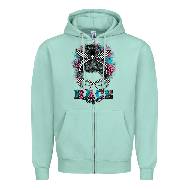 Race Life  Messy Bun Zipper Hoodie by BarkalooDesign | Teevron