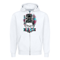 White race life  messy bun Zipper Hoodie - BarkalooDesign