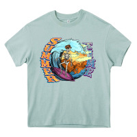 Arona summer time skeleton surfing Heavy Core Tee - NancyCooperArtShop