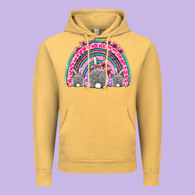 Easter Bunny Rainbow Vintage Hoodie Designed By Oliviacreatesart