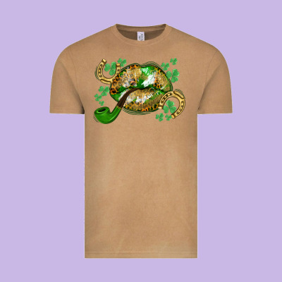 St. Patrick's Day Lips Vintage Tee Designed By Cowgirlartshop