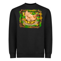 Black st patricks day farm chicken gold eggs leopard serape glitter Heavyweight Sweatshirt - Artiststas