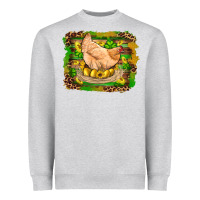 Heather Grey st patricks day farm chicken gold eggs leopard serape glitter Heavyweight Sweatshirt - Artiststas