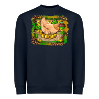 Navy st patricks day farm chicken gold eggs leopard serape glitter Heavyweight Sweatshirt - Artiststas