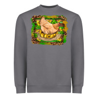 Storm st patricks day farm chicken gold eggs leopard serape glitter Heavyweight Sweatshirt - Artiststas