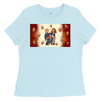 Baby Blue cartoon wizards Ladies Tee - TumblerDesignByShophia