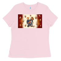 Bubblegum Pink cartoon wizards Ladies Tee - TumblerDesignByShophia