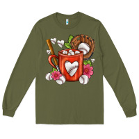 Army Green Baseball Coffee cup Long Sleeve Tee - FaDigitalArtStudio