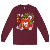 Burgundy Baseball Coffee cup Long Sleeve Tee - FaDigitalArtStudio