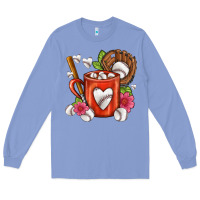 Colony Blue Baseball Coffee cup Long Sleeve Tee - FaDigitalArtStudio