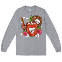 Heather Grey Baseball Coffee cup Long Sleeve Tee - FaDigitalArtStudio