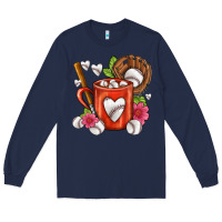 Navy Baseball Coffee cup Long Sleeve Tee - FaDigitalArtStudio