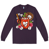 Plum Baseball Coffee cup Long Sleeve Tee - FaDigitalArtStudio