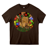 Chocolate Brown Brown Cow Christmas Heavy Core Tee - RanaPortraitStore