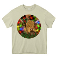 Mossy Brown Cow Christmas Heavy Core Tee - RanaPortraitStore
