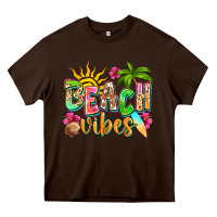 Chocolate Brown Beach vibes Heavy Core Tee - NancyCooperArtShop