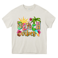 Cream Beach vibes Heavy Core Tee - NancyCooperArtShop