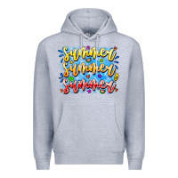 Heather Grey Summer Summer Summer Premium Hoodie - CowhideDigitalArt