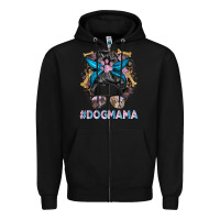 Black dog mama messy bun Zipper Hoodie - BarkalooDesign