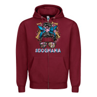 Burgundy dog mama messy bun Zipper Hoodie - BarkalooDesign