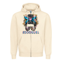 Sandshell dog mama messy bun Zipper Hoodie - BarkalooDesign