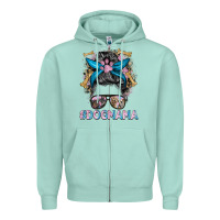 Seafoam dog mama messy bun Zipper Hoodie - BarkalooDesign