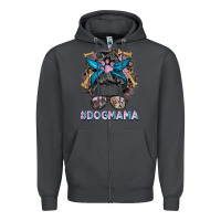Smoke dog mama messy bun Zipper Hoodie - BarkalooDesign