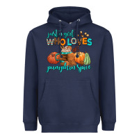 Navy just a girl who loves pumpkin spice Heavyweight Hoodie - AdoDesignShop