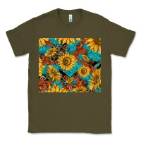 Army Green rustic sunflowers Classic Tee - TumblerDesignByShophia