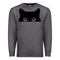 Charcoal Heather Peeking Cat Premium Sweatshirt - maiPhamDesign
