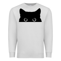Dove Grey Peeking Cat Premium Sweatshirt - maiPhamDesign