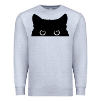 Heather Grey Peeking Cat Premium Sweatshirt - maiPhamDesign
