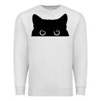 Oatmeal Heather Peeking Cat Premium Sweatshirt - maiPhamDesign